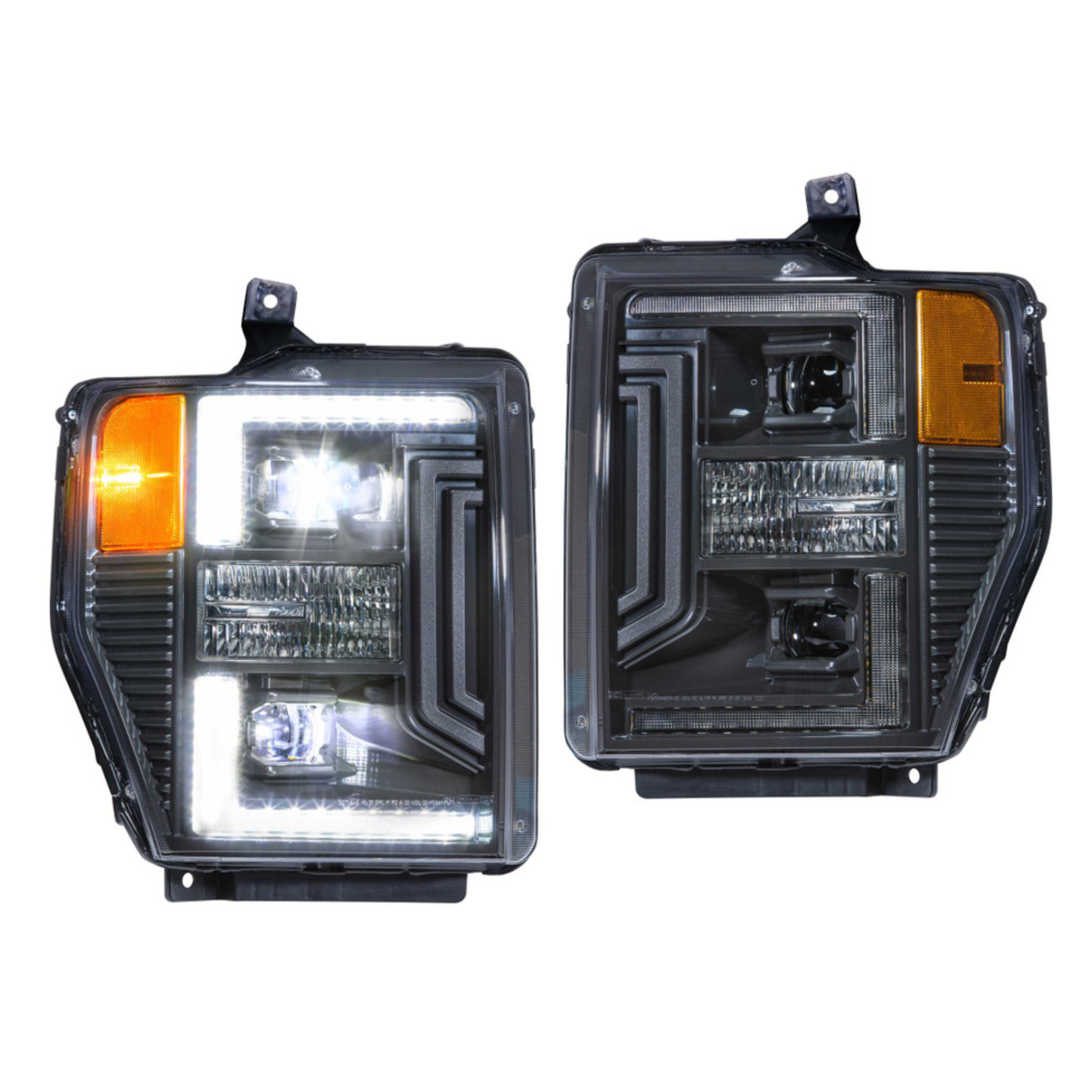 Ford Super Duty: Multicolor Built Morimoto XB Hybrid Headlights (2008-2010)