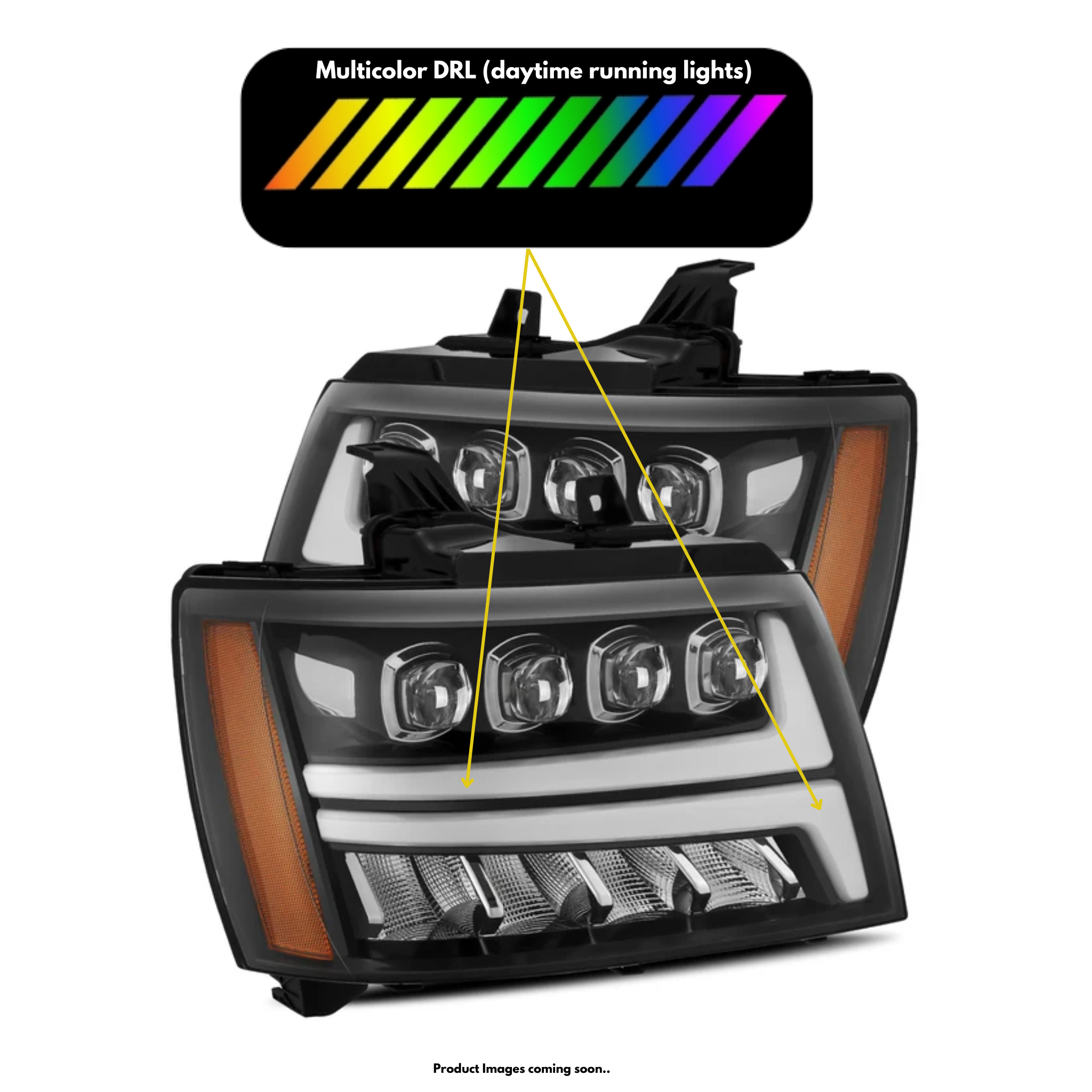 (2007-2014) Chevrolet Tahoe/Suburban / (2007-2013) Avalanche NOVA-Series LED Projector Multicolor Headlights