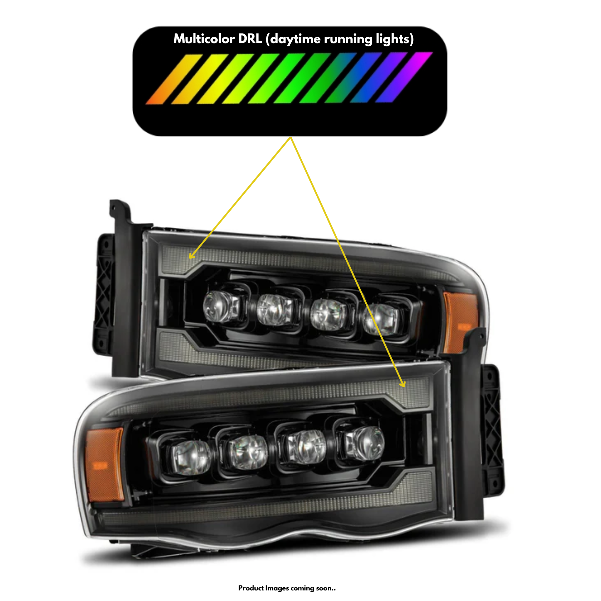 Dodge Ram NOVA-Series LED Projector Multicolor Headlights (2002-2005)