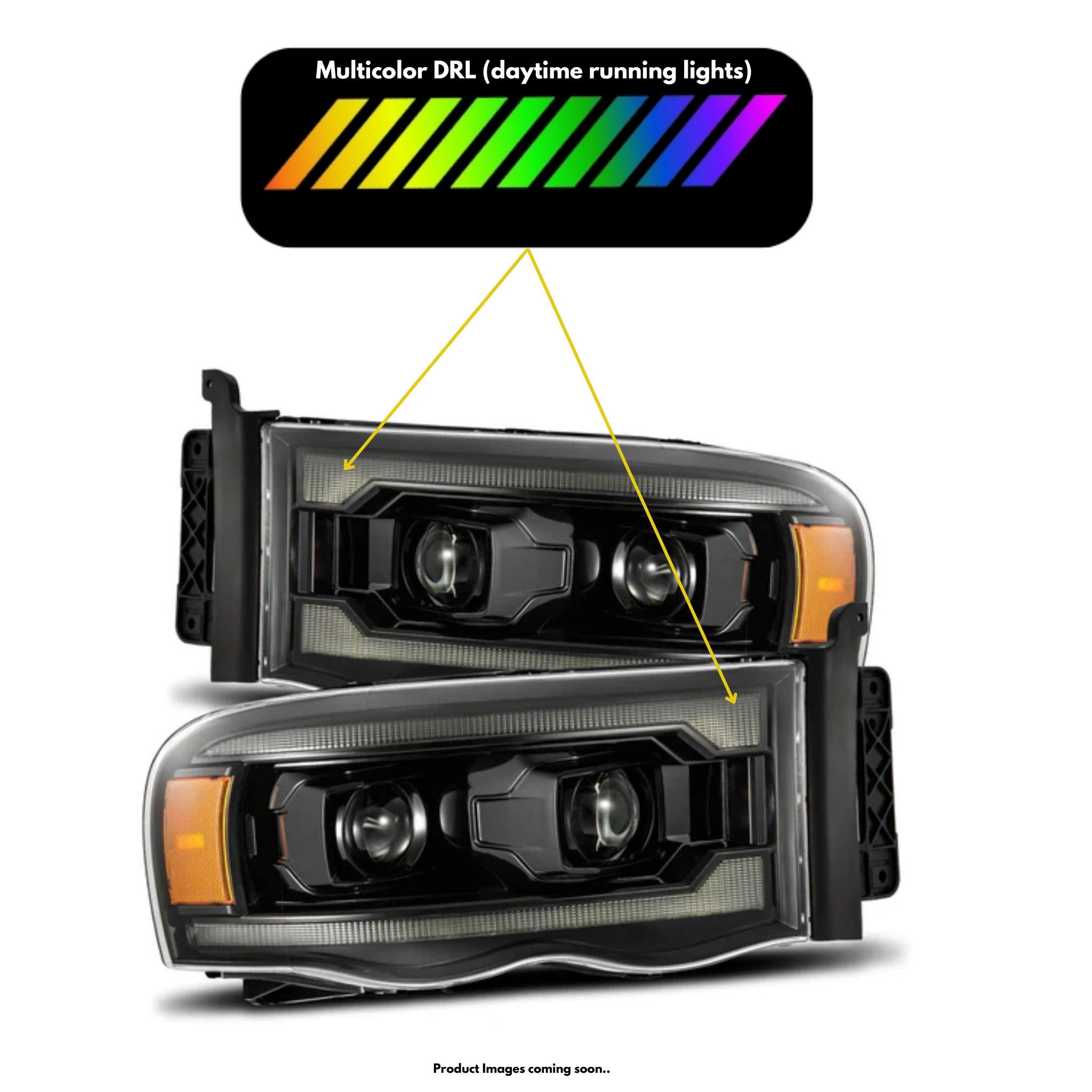 Dodge Ram PRO-Series Halogen Projector Multicolor Headlights (2002-2005)