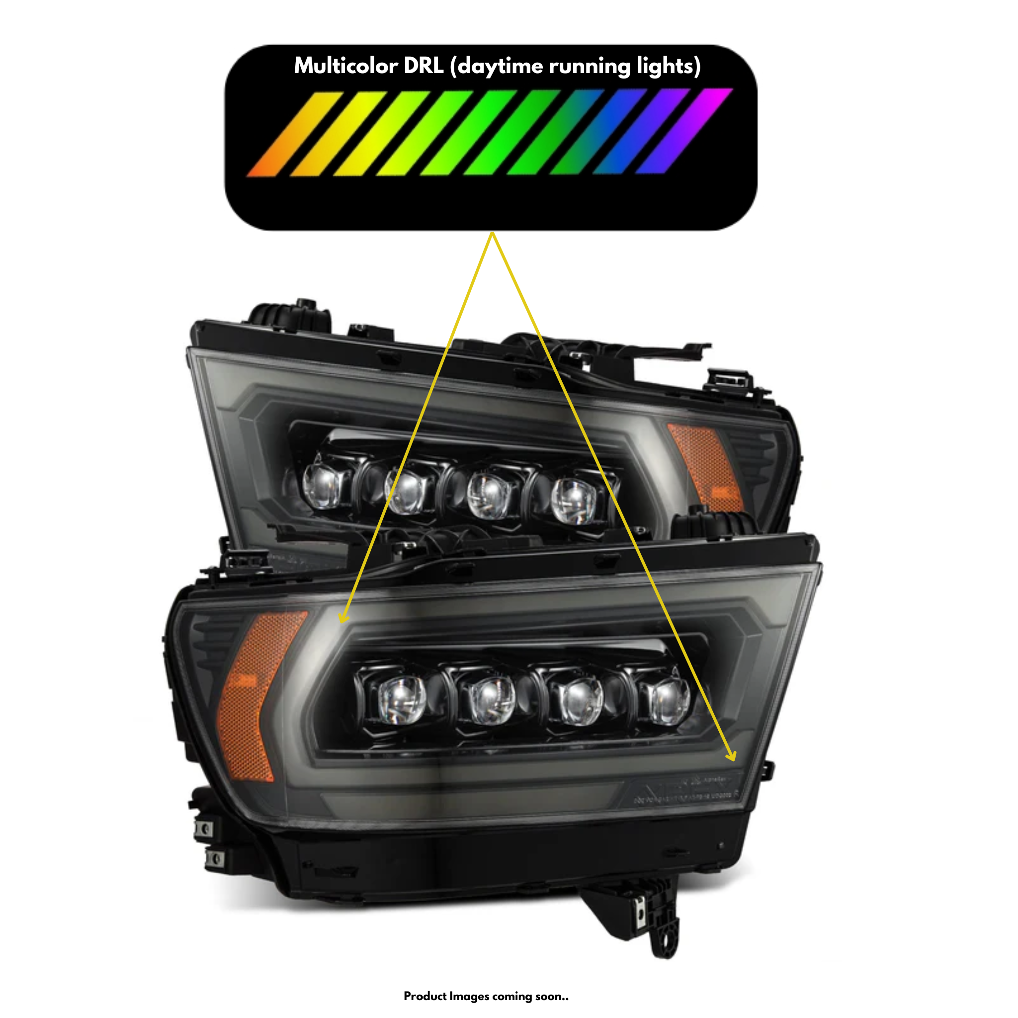 Ram 1500 (MK II 2500 Style) NOVA-Series LED Projector Multicolor Headlights (2019-2024)