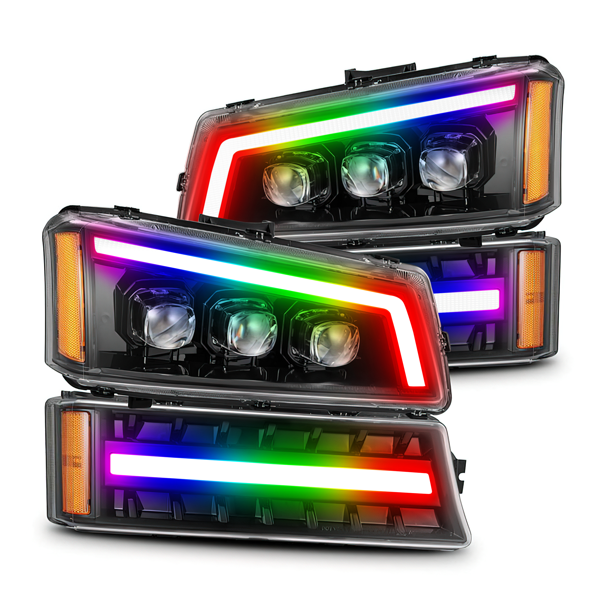 Chevrolet Silverado: Multicolor Built Nova Headlights (2003-2006)