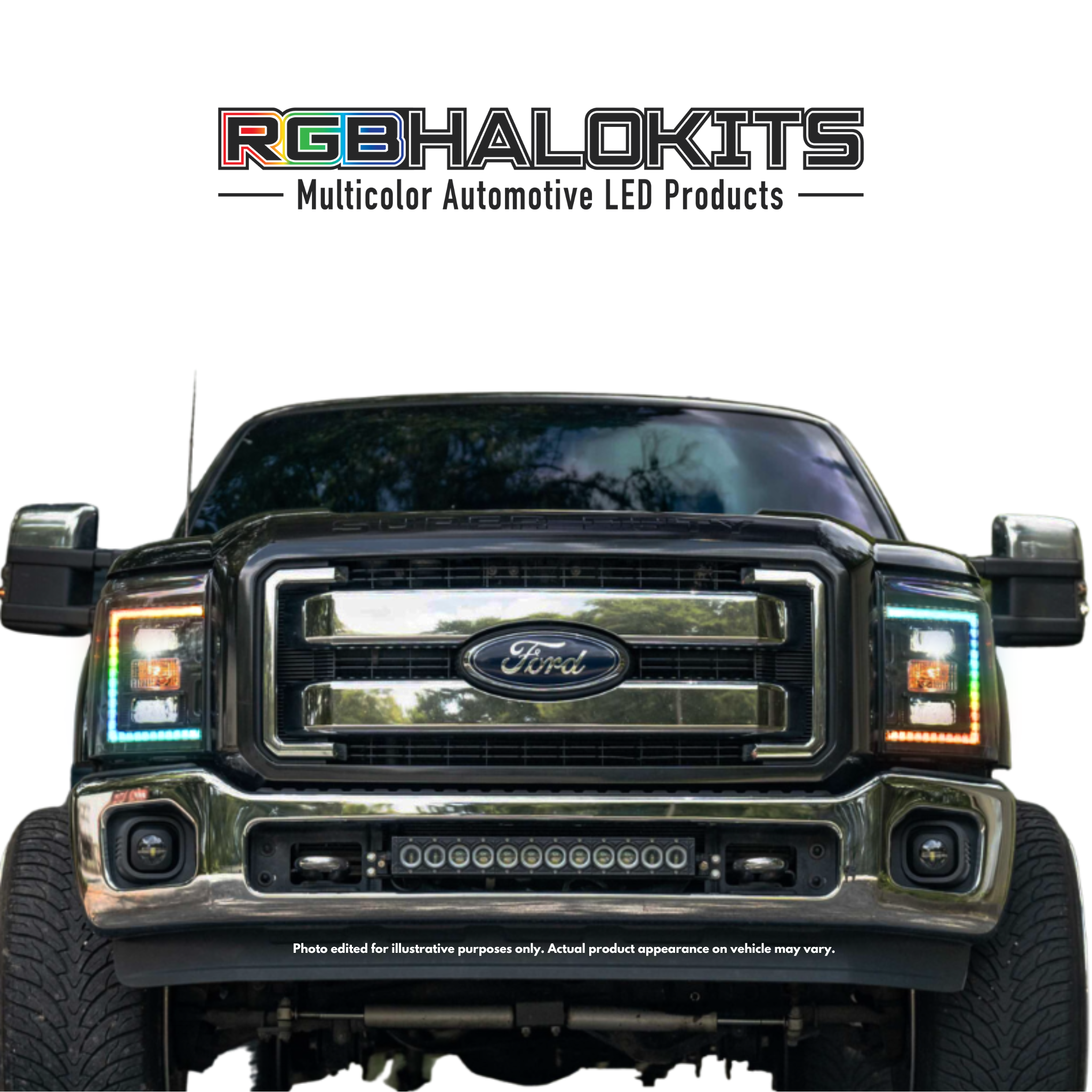 Ford Super Duty: Multicolor Built Morimoto XB Hybrid Headlights (2011-2016)