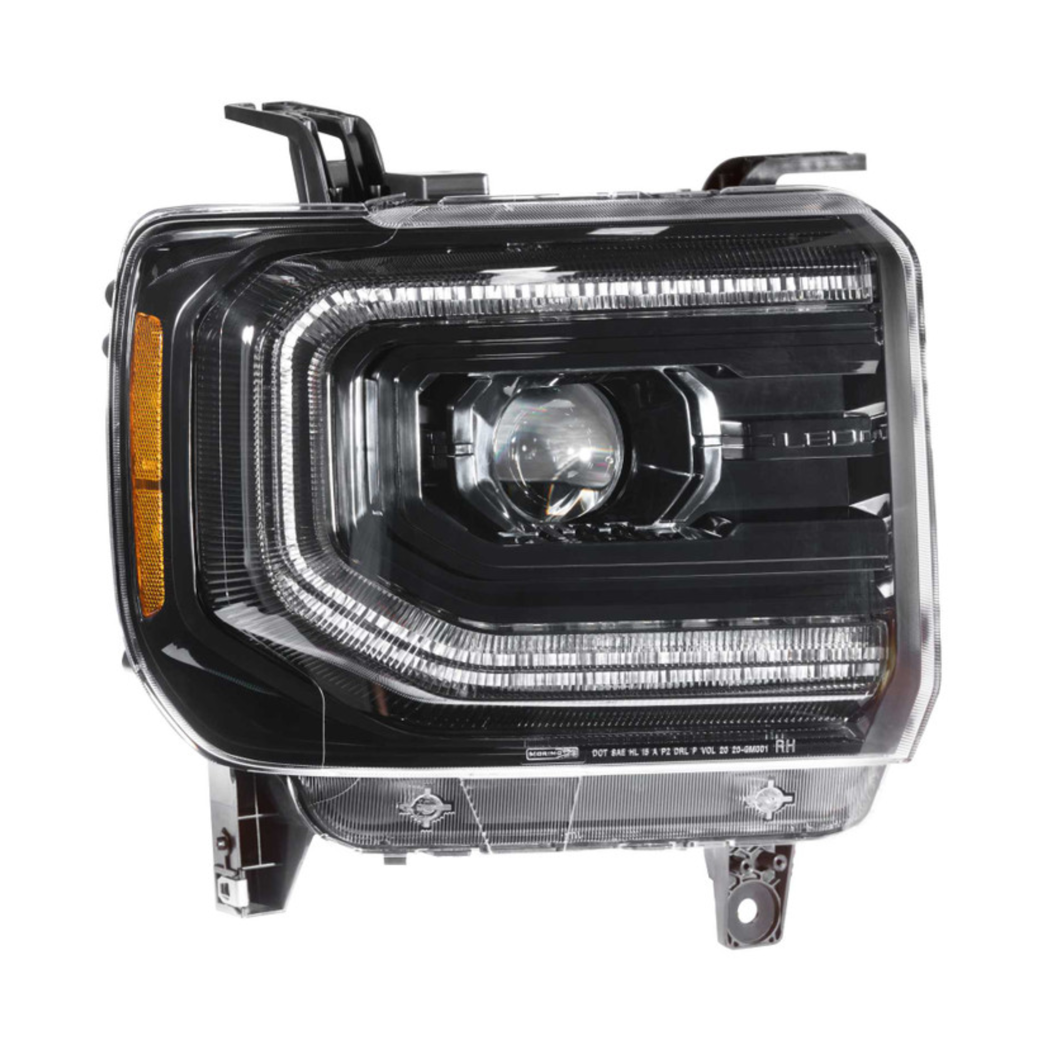 2014-2018 GMC Sierra: Multicolor Prebuilt XB Headlights - RGB Halo Kits Multicolor Flow Series Color Chasing RGBWA LED headlight kit Oracle Lighting Trendz OneUpLighting Morimoto theretrofitsource AutoLEDTech Diode Dynamics