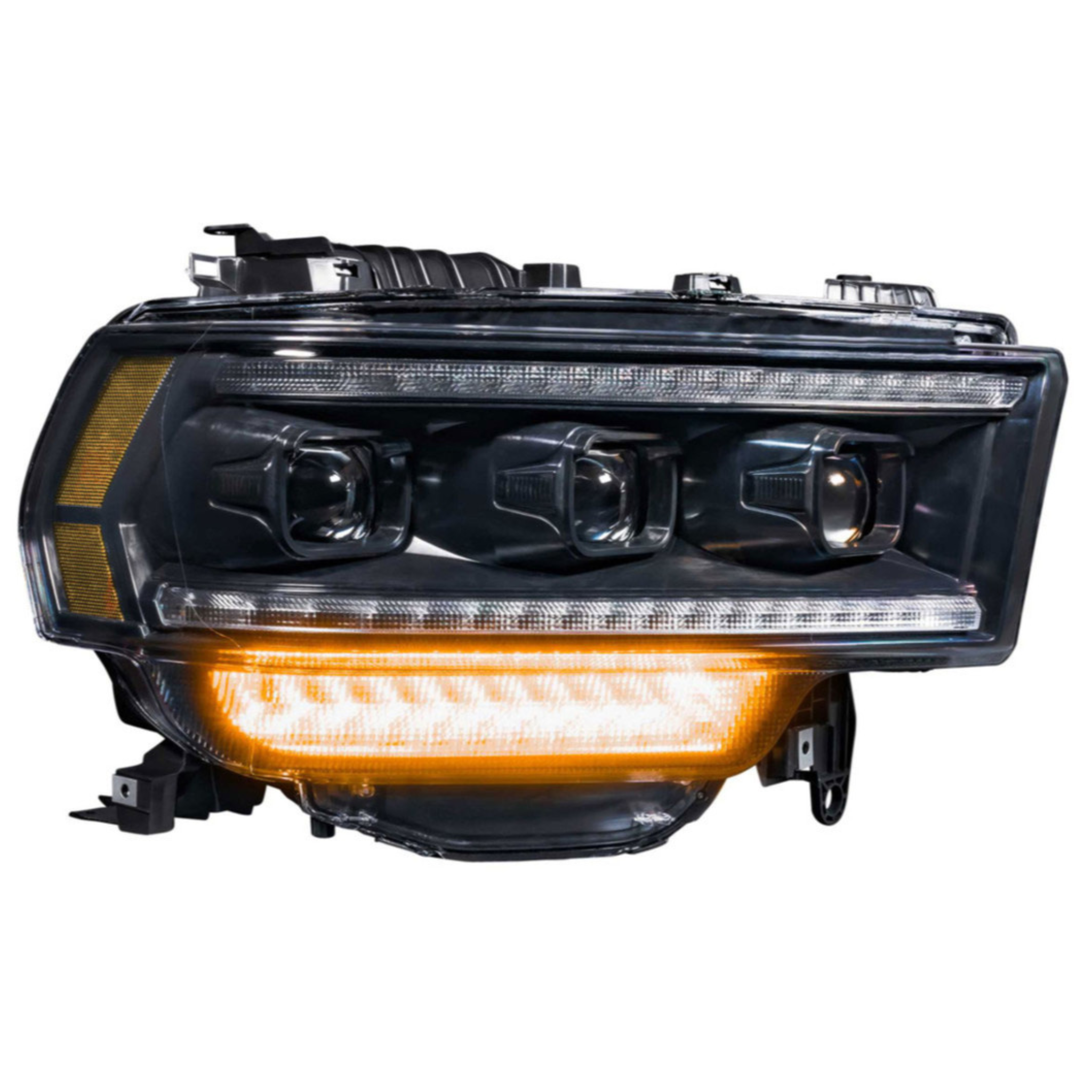 2019-2023 Dodge RAM HD: Multicolor Prebuilt XB Headlights - RGB Halo Kits Multicolor Flow Series Color Chasing RGBWA LED headlight kit Oracle Lighting Trendz OneUpLighting Morimoto theretrofitsource AutoLEDTech Diode Dynamics