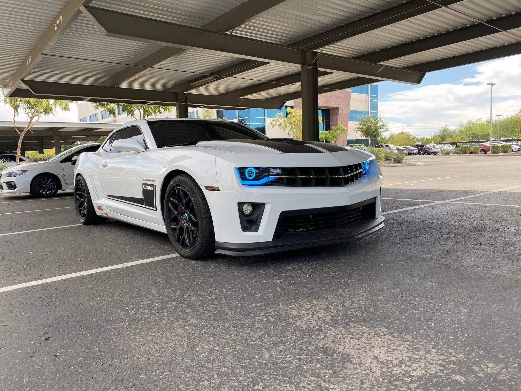 2010-2013 Chevrolet Camaro: Multicolor Built Headlights - RGB Halo Kits Multicolor Flow Series Color Chasing RGBWA LED headlight kit Colorshift Oracle Lighting Trendz OneUpLighting Morimoto theretrofitsource AutoLEDTech Diode Dynamics