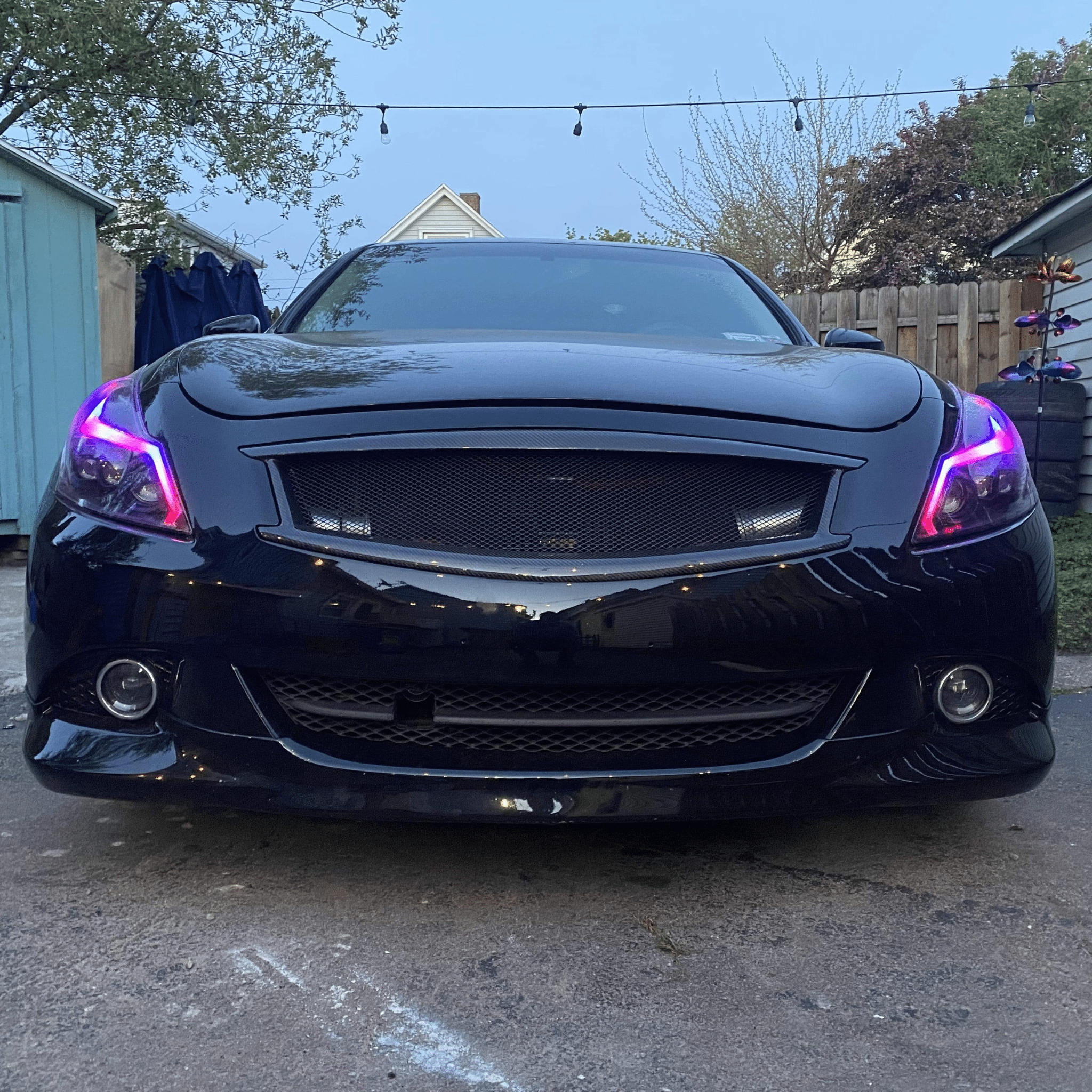 2010-2013 Infiniti G37: Multicolor Built Headlights - RGB Halo Kits Multicolor Flow Series Color Chasing RGBWA LED headlight kit Colorshift Oracle Lighting Trendz OneUpLighting Morimoto theretrofitsource AutoLEDTech Diode Dynamics