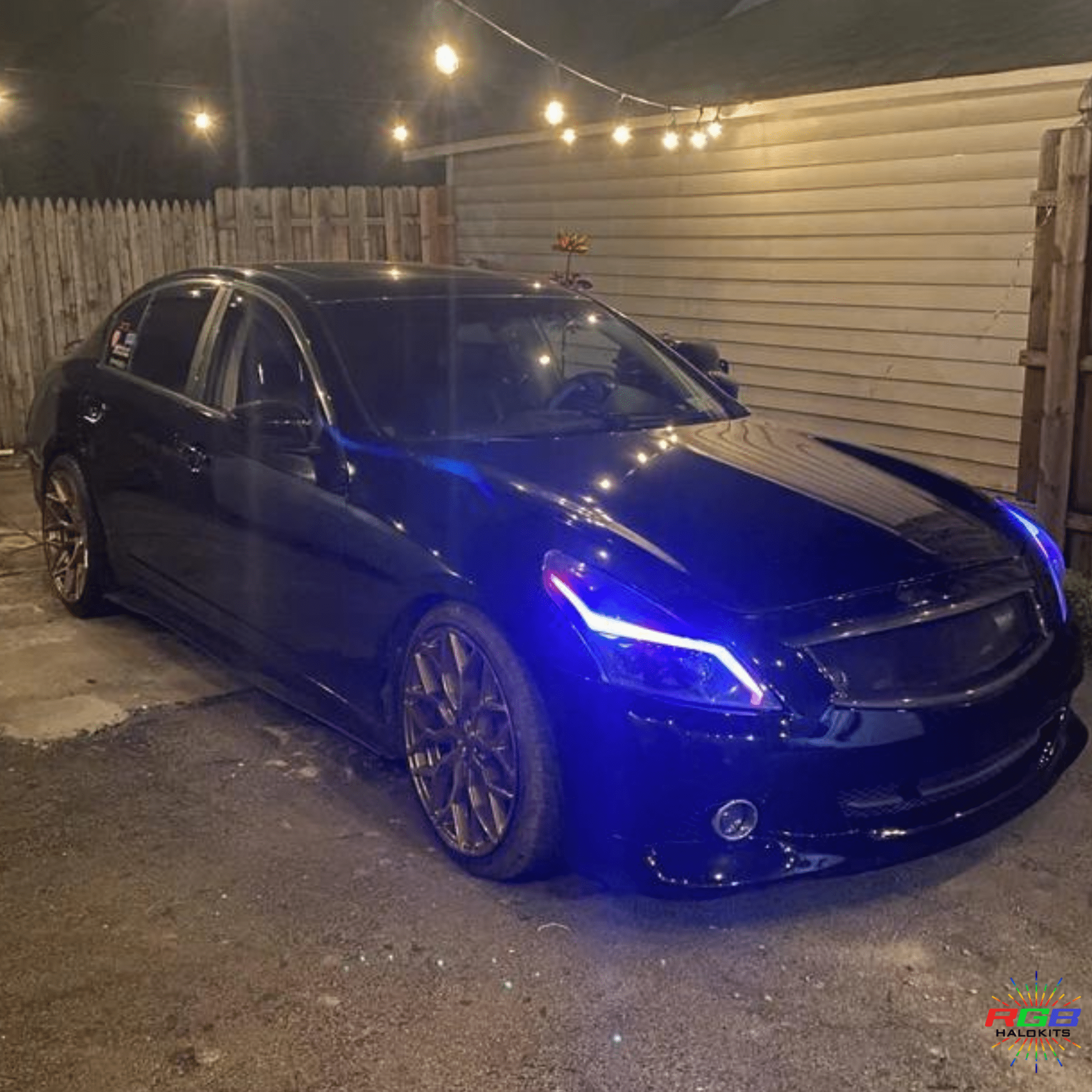 2010-2013 Infiniti G37: Multicolor Built Headlights - RGB Halo Kits Multicolor Flow Series Color Chasing RGBWA LED headlight kit Colorshift Oracle Lighting Trendz OneUpLighting Morimoto theretrofitsource AutoLEDTech Diode Dynamics